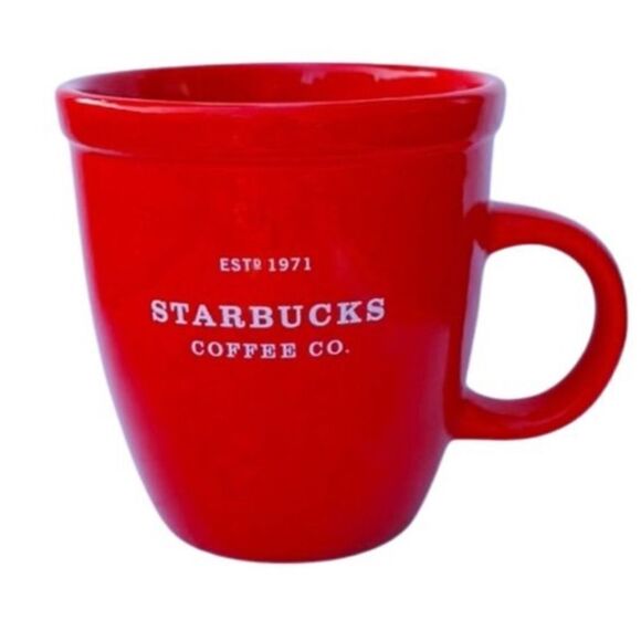 STARBUCKS Barista 2001 30th Anniversary Red White Classic 18 oz Coffee Mug - Picture 1 of 12